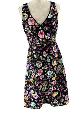Karin Stevens Womens Sleeveless Floral Print Dress 10